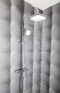 PONSI Colonne de douche Carré avec Thermostatique Tête de douche 30X30 avec  douchette à main rectangulaire